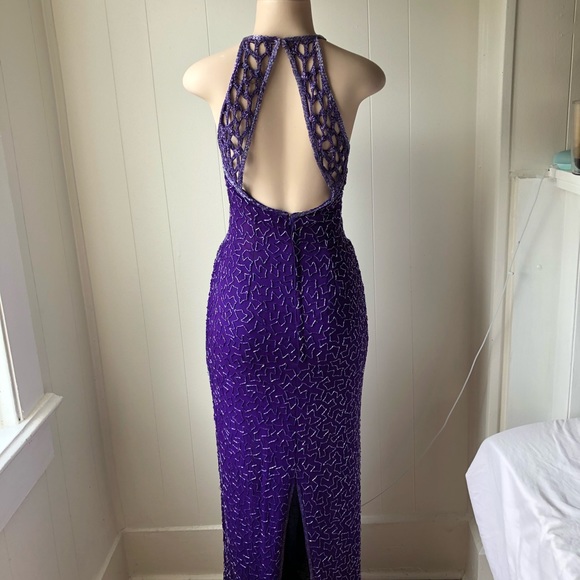 Vintage Purple Beaded Gown - Picture 6 of 10